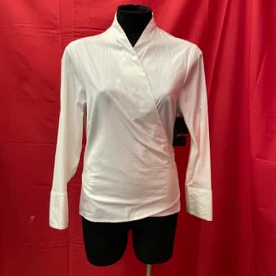 Perri Cutten Womens  Size 14 Cream Wrap Side Tie Top RRP: $249.00 Reduced to $99.00