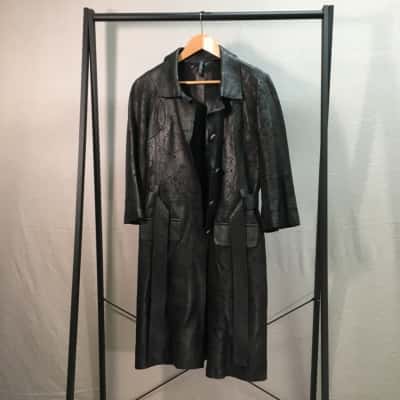Poleci Floral Cut-Out Leather Trench | Size 8 | Sustainable Luxury