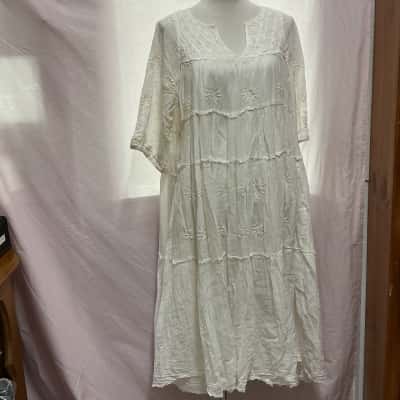 Talisman Womens  Size M / S Casual Dress White 