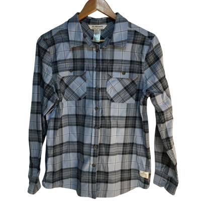 Kathmandu Womens  Size 10 Long Sleeve Shirt Black  / Blue / Grey 