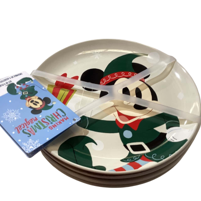 Mickey Mouse Xmas Plates Set of 4