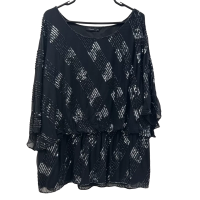 EVE HUNTER PURE SILK SEQUINNED TOP. SIZE 22