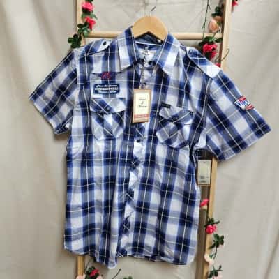 Mens Stone & Mason Checkered T-Shirt Size S RRP $59.95