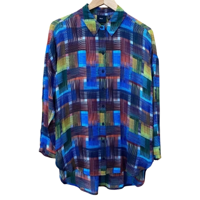 ELK Colourful Checked Pattern Sheer Shirt Size 10  