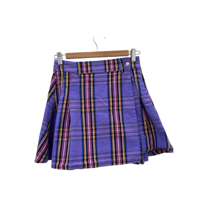 Dangerfield Womens  Size 6 Mini Skirt Checked / Pink  / Purple / Yellow 