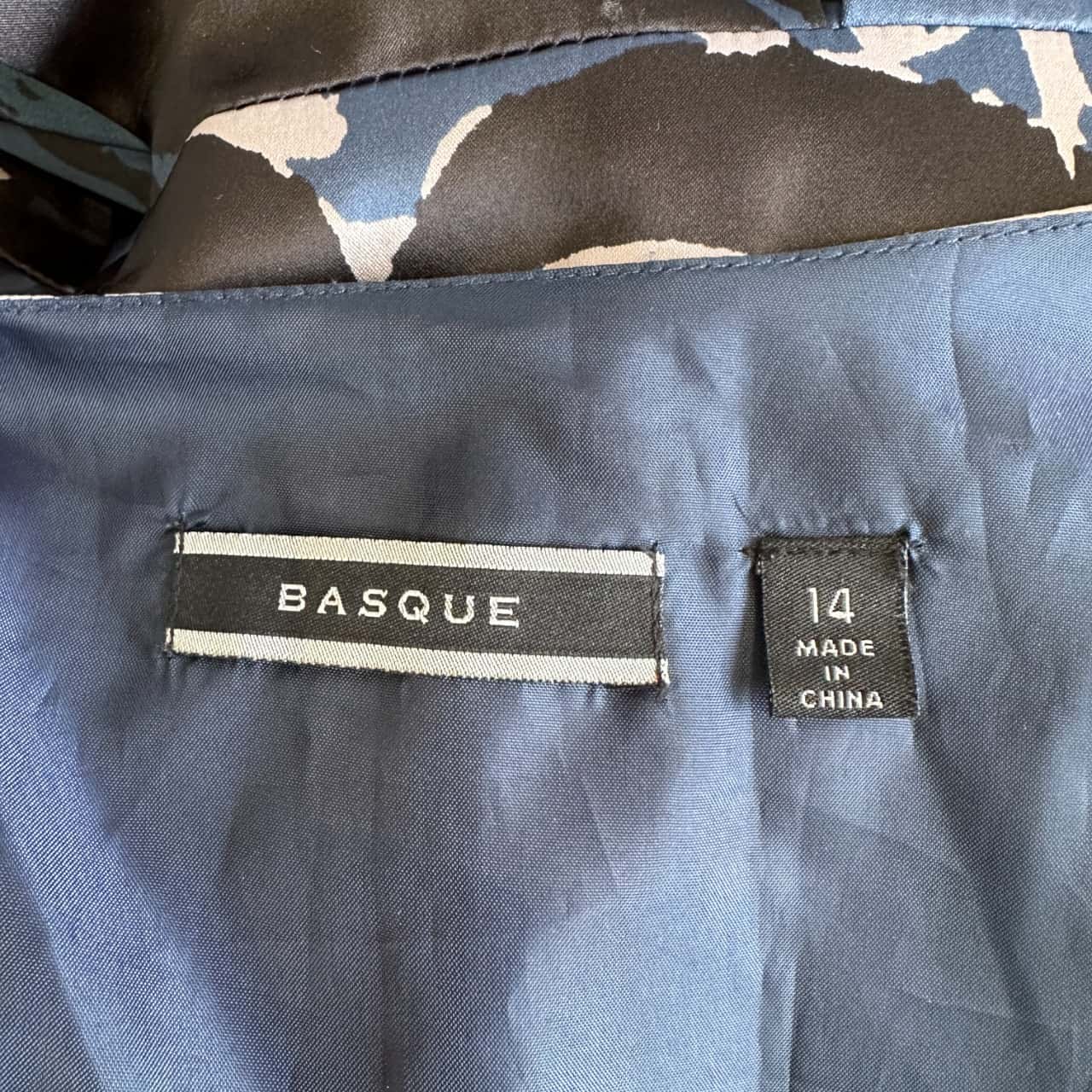 Basque Women's Size 14 Sleeveless Midi Dress Black, Navy Blue & Silver ...