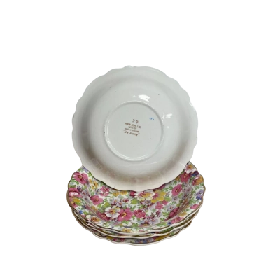 4pc vintage james kent “du barry” floral bowls