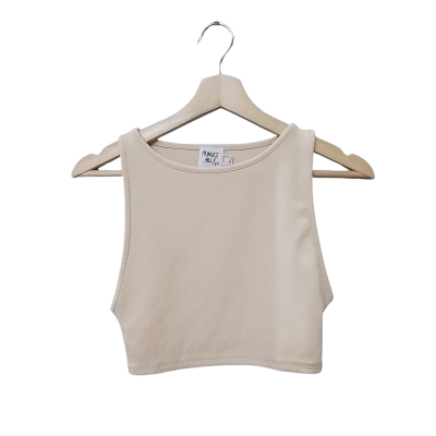 Princess Polly Womens  Size 8 Cropped Top / Sleeveless Top Champagne 