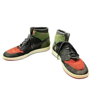 Nike Air Jordan 1 Retro High Flyknit ‘Black History Month” Mens  Size 12 Sneakers Black / Green / Red 