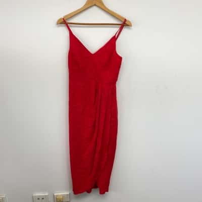 Sunny Girl Red Sleeveless Midi Dress  Size 8 
