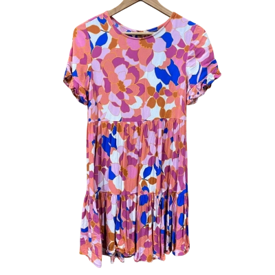 Mister Zimi Pink/Blue Floral Patterned Dress Size 8