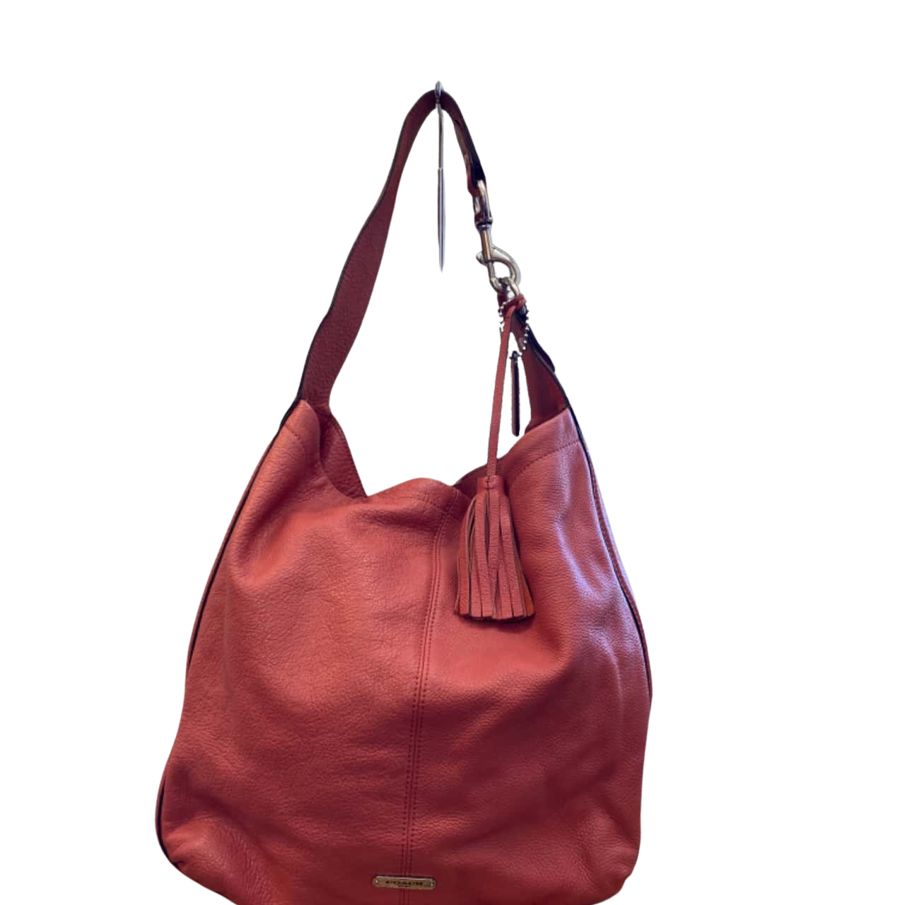 Womens Coach Tumbled Full Grain Leather Medium Tote Bag Watermelon(s)