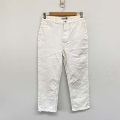 Country Road Winter White High Waist Straight Jeans Size 10 