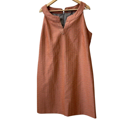 Basque - Midi Dress in Coral and Silver Size 16