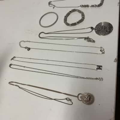 Assorted Womens Bracelets / Necklaces Silver tones 