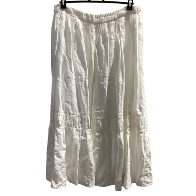 Country Road Womens Organic French Linen Size 14 Maxi Skirt White 