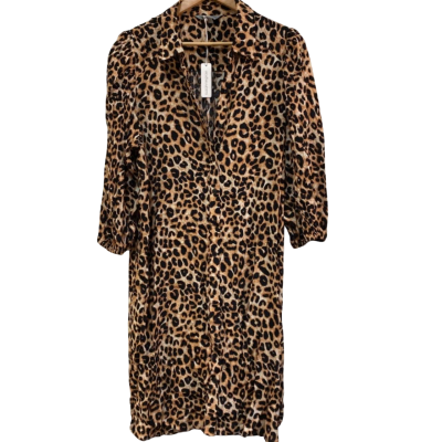 Suzannegrae Womens  Size 16 Shirt Dress Black  / Brown / Pattern 