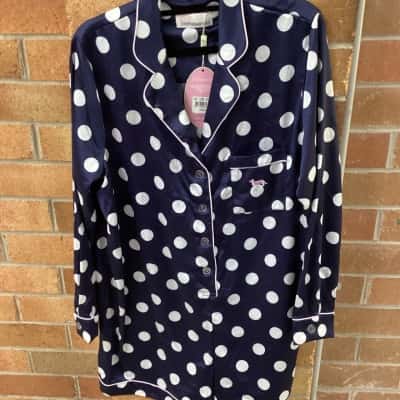 Peter Alexander Womens  Size L  Playsuit Pyjamas Navy Blue / Polka Dot 