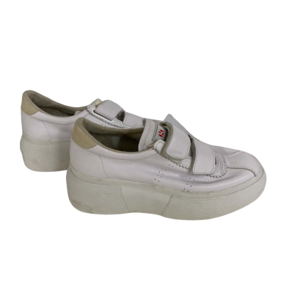 BNWT Superga Womens White Platform Velcro Sneakers Size 38 