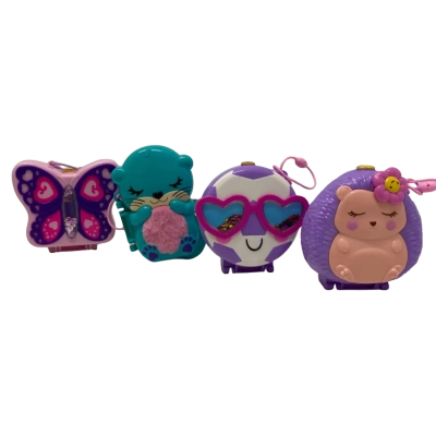Polly Pocket Compacts x4 Accessories & Figures Included 