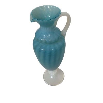 Vintage Fenton Pale Blue Opalescent/Opaline Glass Pitcher