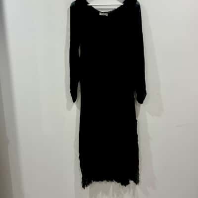 Imagine Black Silk/Cotton Layered Long Dress Size S 