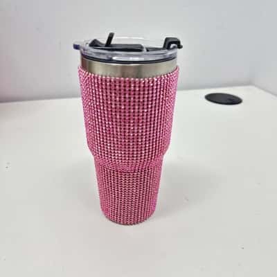 Stainless Steel Tumbler - Pink Rhinestone