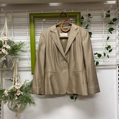 Max Mara Womens Suit Jacket Size 14-16 Brown 