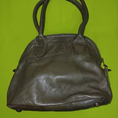 Wanderers Travel CO Green Leather Bag Handbag Cowhide Top Handle Bag Very Good Condition Vintage