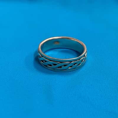  Mens 925 Silver Celtic Knot Work Worry Ring