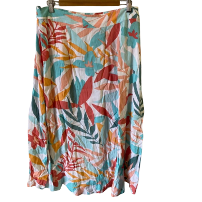 RB Sellars Womens Size 16 Pull On Skirt Leaf Print