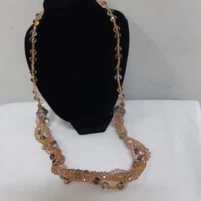 4 Strand Twisted Crystal Necklace 