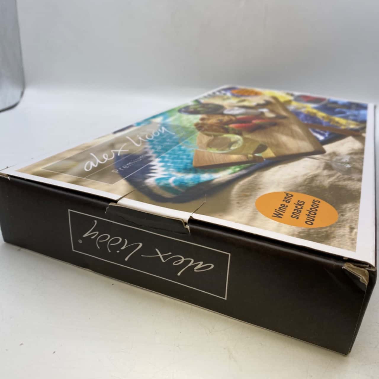 BNIB Alex Liddy Timber Acacia Portable Mini Picnic Beach Wine Outdoor