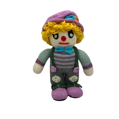 Handmade Vintage Knitted Clown 30cm PLUSH