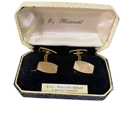 Mens 9 ct Rolled Gold Cufflinks 