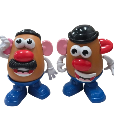 Pack of 2 Mr Potato Heads with interchangeable parts.