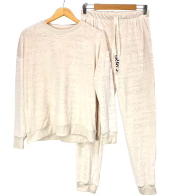 DKNY Cream Velour Tracksuit Set Size S