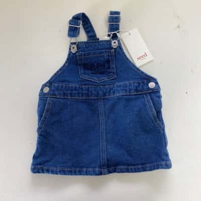 Seed Heritage Indigo Denim Dress  Size 00 / 3-6m 