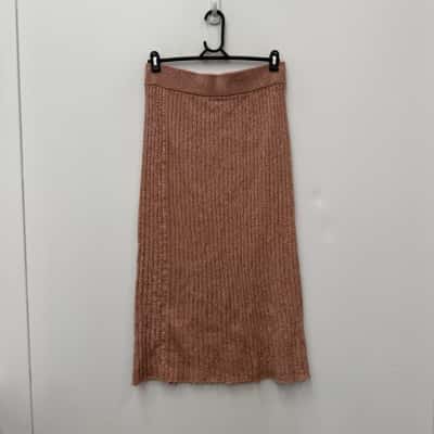 Jag Ribbed Knit Midi Skirt - Size XL 