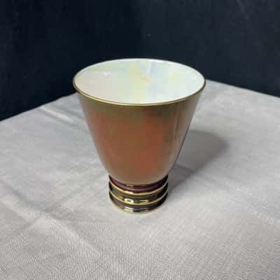 Vintage Carlton Ware Rouge Royale ringed collar vase - Art Deco 1930-40's
