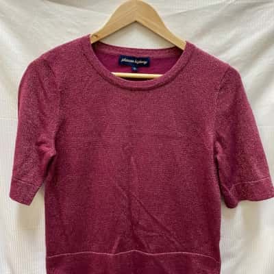 Princess Highway Womens  Size 12 Short Sleeve Shirt Maroon 