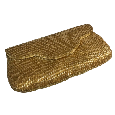  Vintage Gold Patterned Bag Approx 22 x 13cm