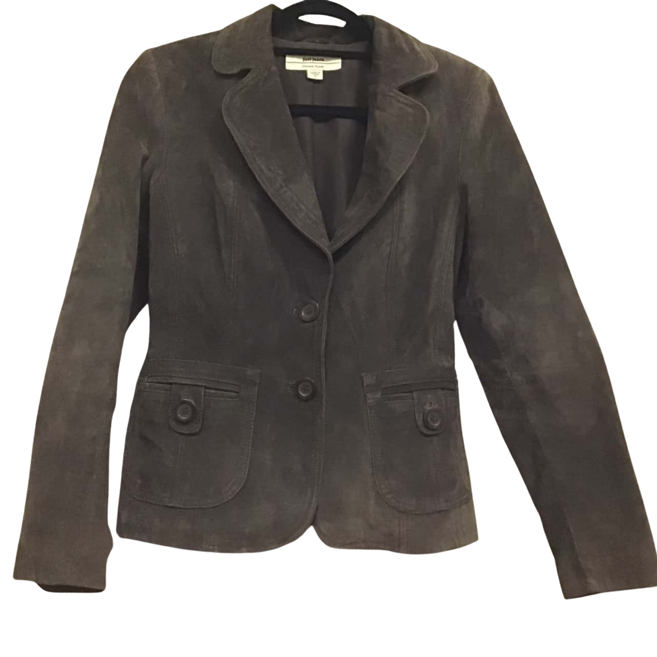 Just Jeans Womens Size 12 Button Up Brown Suede Jacket