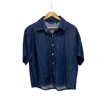 Country Road Womens  Size 8 Button Up Top Navy Blue 