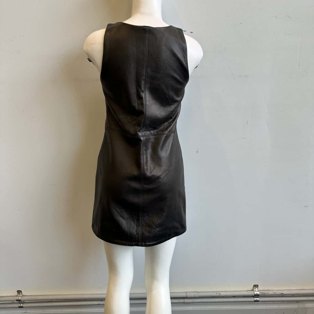 leather dress zip front Vegan Leather Double Ended Zipper Dress main image 0