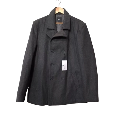 Yd. Mens  Size XL Charcoal Grey Wool-blend  Winter Coat 