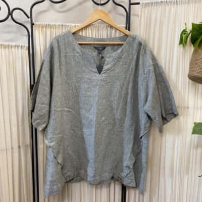 Yarra Trail Women’s Size 16 Khaki Linen Top -New With Tags