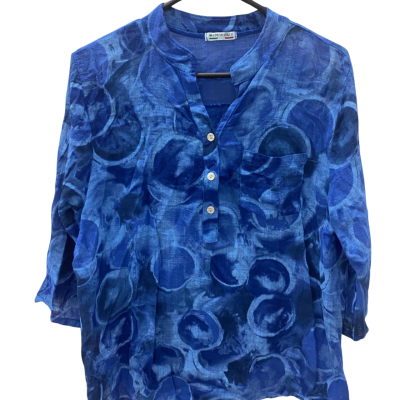 Made in Italy  Womens  Size M 3/4 Sleeve Top Blue 