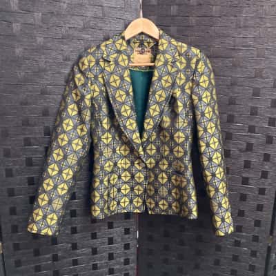 Ted Baker Womens  Size 1 Blazer Black  / Green / Grey 