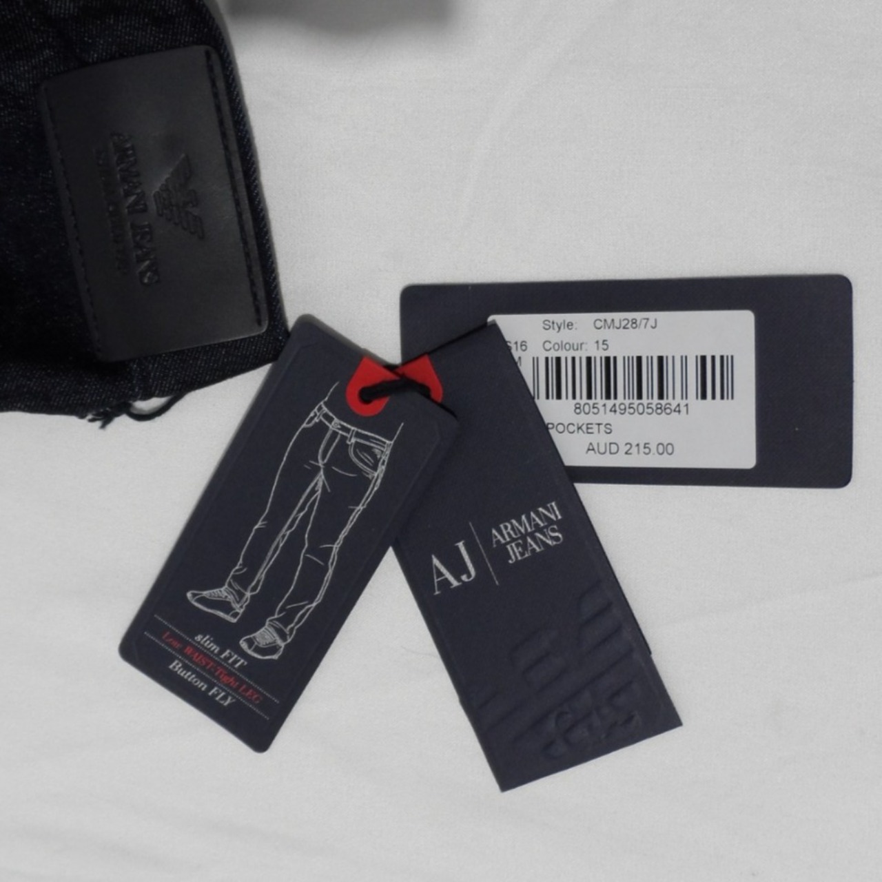 Armani Jeans J28 Mens Size 32 Slim Fit Jeans Indigo Blue New with Tags(s)